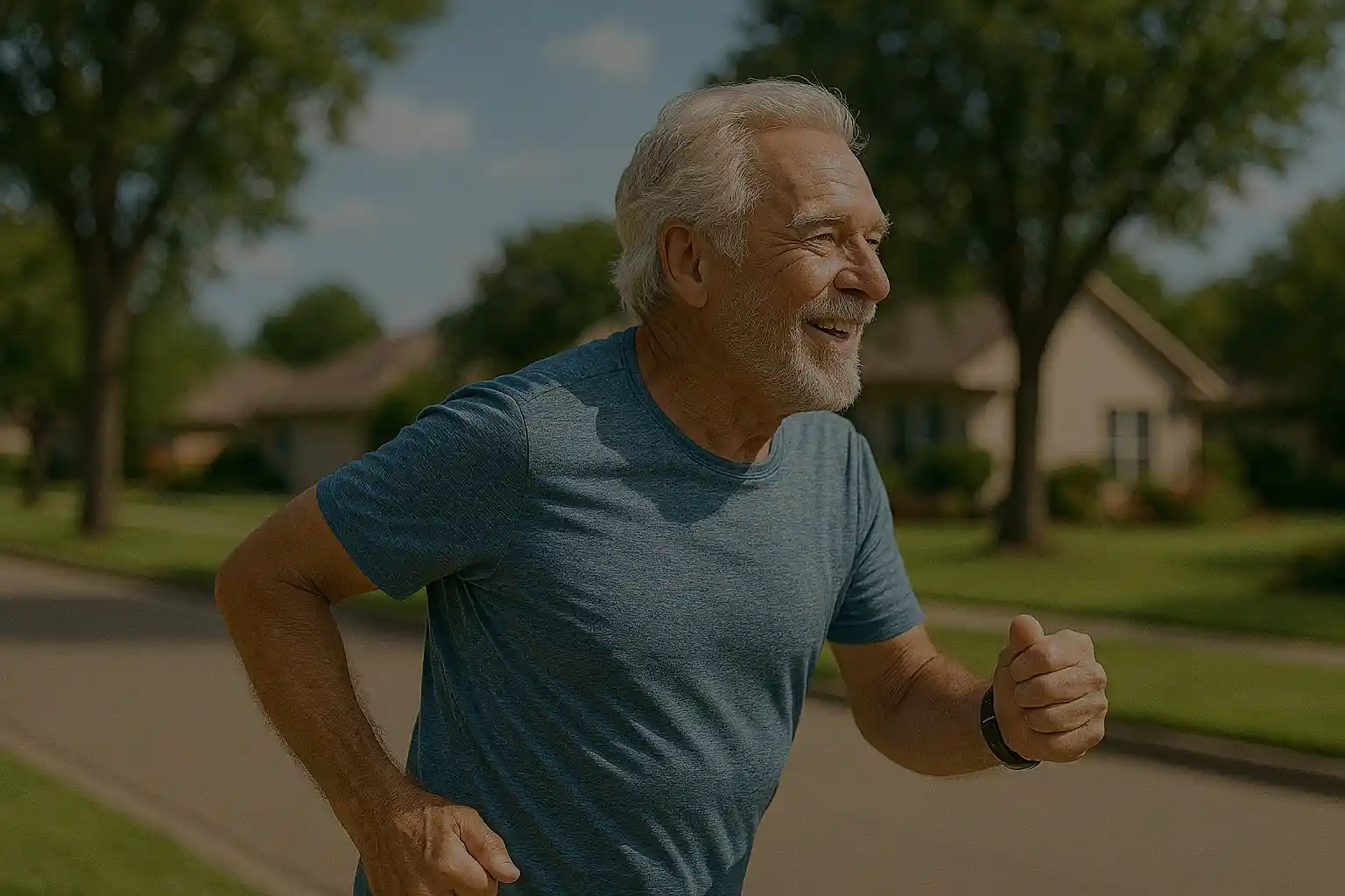 Man over 65 exercising